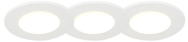 Set 3 vgradnih reflektorjev za kopalnico okroglih LED 5W belih vodotesnih - Blanca