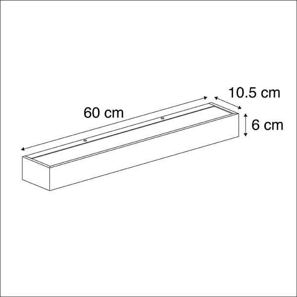 Dizajn podolgovate stenske svetilke bela 60 cm - Houx