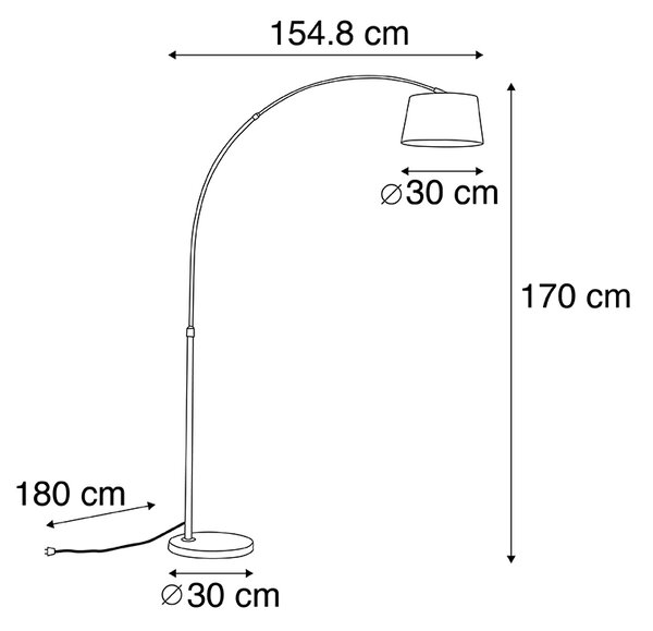 Pametna obločna svetilka iz jekla, odtenek siva, vključno z WiFi A60 - Arc Basic