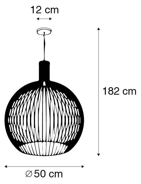 Design viseča svetilka črna 50 cm - Wire Dos