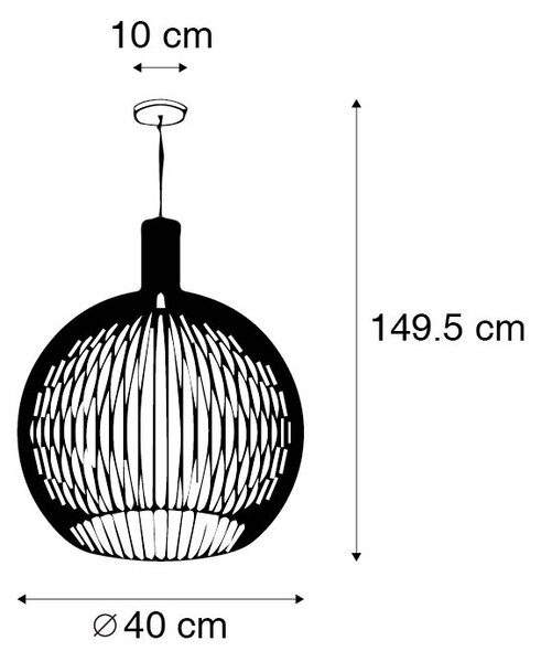 Design viseča svetilka črna 40 cm - Wire Dos