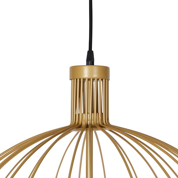 Dizajnerska viseča svetilka zlata 60 cm - Wire Dos