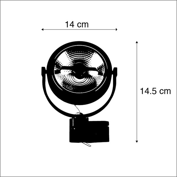 LED 3-fazna tirna točka črna 15W 2700K vklj. AR111- Expert