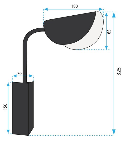 Stenska svetilka APP1262-1W Black