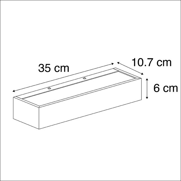 Dizajn podolgovate stenske svetilke črna 35 cm - Houx