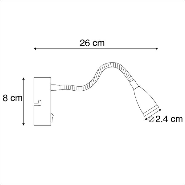 Sodobna prilagodljiva stenska svetilka črna LED - Flex