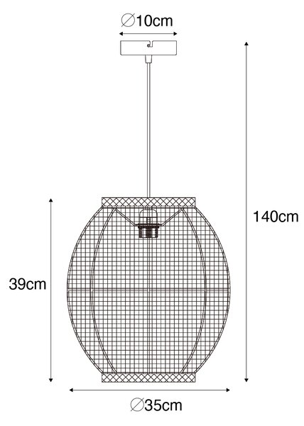 Orientalska viseča svetilka črna 35 cm - Rob