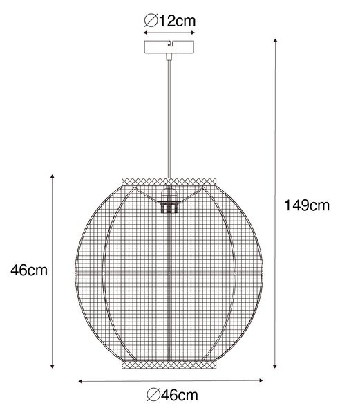 Orientalska viseča svetilka črna 46 cm - Rob