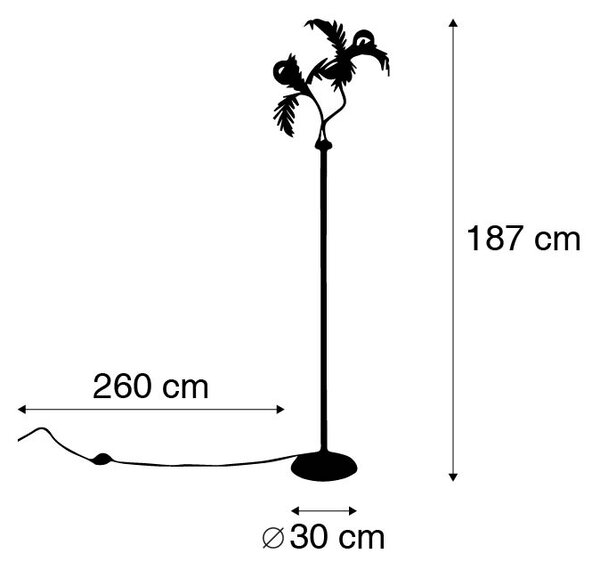 Pametna stoječa svetilka zlata 2 luči vključno z Wifi G95 - Botanica