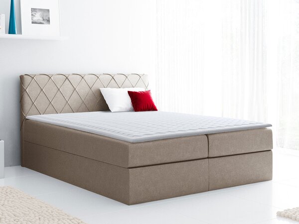 Boxspring postelja Baltimore 127, 120x200, Blago, Posteljno dno, 126x208x103cm, Vzmetnica