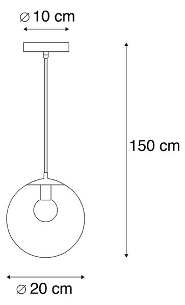 Sodobna viseča svetilka prozorna 20 cm - Pallon