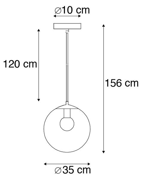 Sodobna viseča svetilka prozorna 35 cm - Pallon