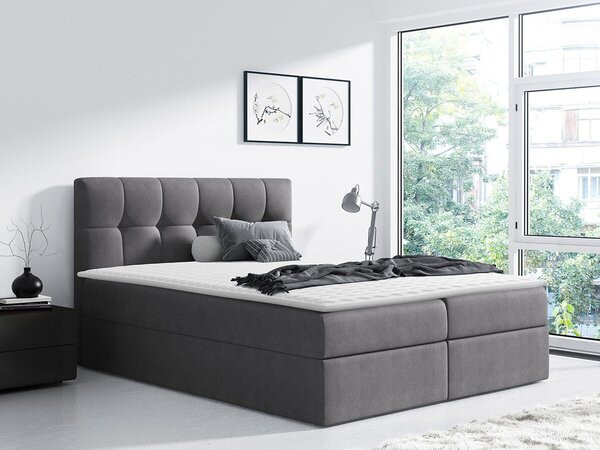 Boxspring postelja Baltimore 128, 120x200, Blago, Posteljno dno, 126x208x103cm, Vzmetnica