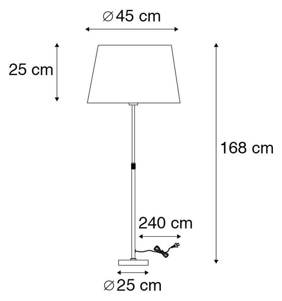 Pametna talna svetilka bronasta z rjavim senčnikom 45 cm vključno z Wifi A60 - Parte