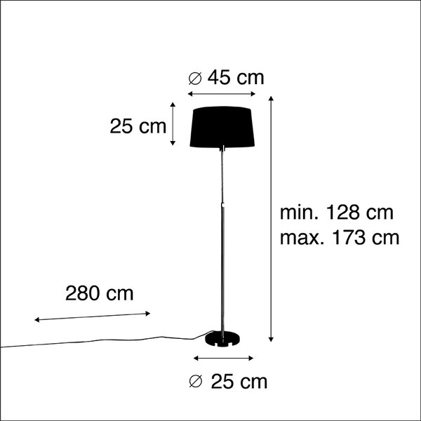 Talna svetilka bronasta z lanenim senčilom bela nastavljiva 45 cm - Parte