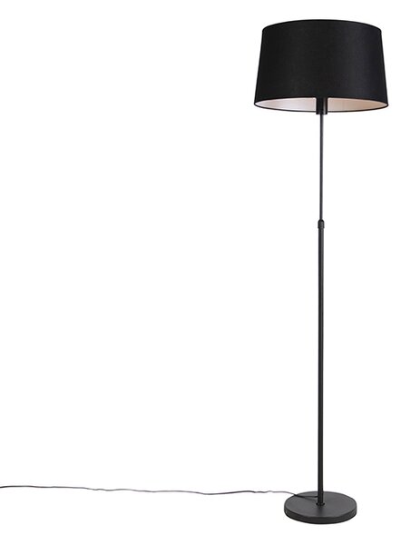 Stoječa svetilka črna s črnim lanenim odtenkom 45 cm nastavljiv - Parte