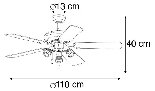 Stropni ventilator črne barve - Mistral 42