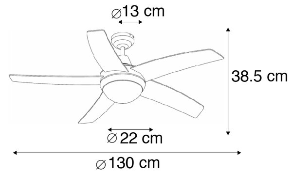 Stropni ventilator zlata z daljinskim upravljalnikom - Cool