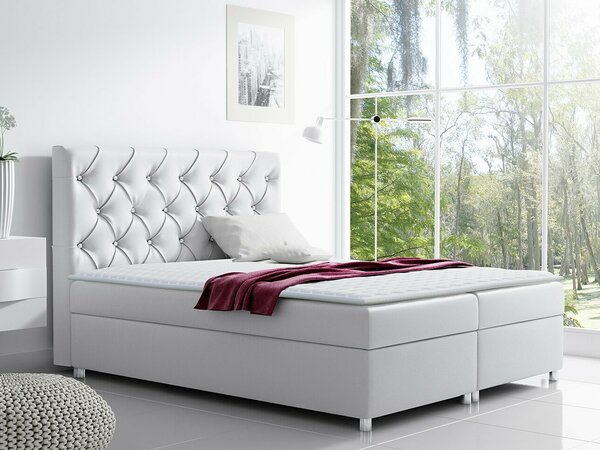 Boxspring postelja Baltimore 112, 120x200, Eko usnje, Posteljno dno, 120x213x130cm, Vzmetnica