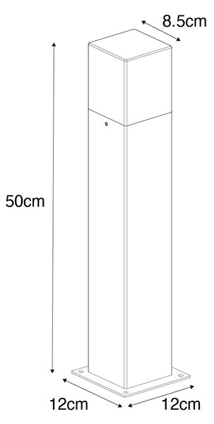 Industrijska stoječa zunanja svetilka rjasto rjava 50 cm IP44 - Danska