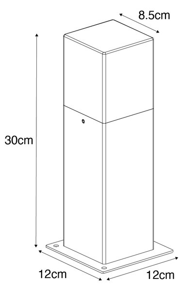 Moderna stoječa zunanja svetilka siva 30 cm IP44 - Danska