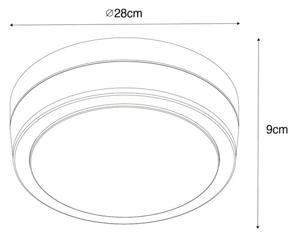 Sodobna stropna svetilka iz jekla 28 cm IP44 - Flavi