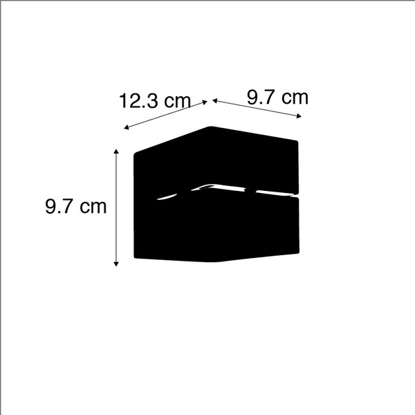 Komplet 2 modernih stenskih svetilk črne z zlato notranjostjo 9,7 cm - Transfer Groove