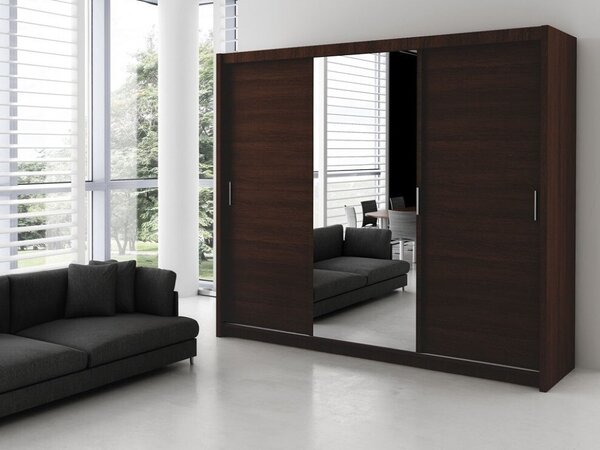 Garderobna omara Honolulu 117, Wenge, 215x250x61cm, Vrata omare: Drsna