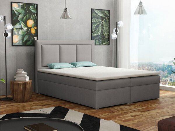 Boxspring postelja Pomona 112, 160x200, Blago, Posteljno dno, 160x215x115cm, Vzmetnica