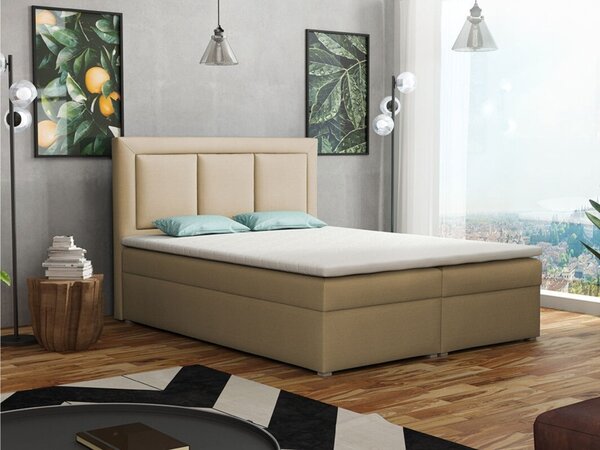 Boxspring postelja Pomona 112, 160x200, Blago, Posteljno dno, 160x215x115cm, Vzmetnica