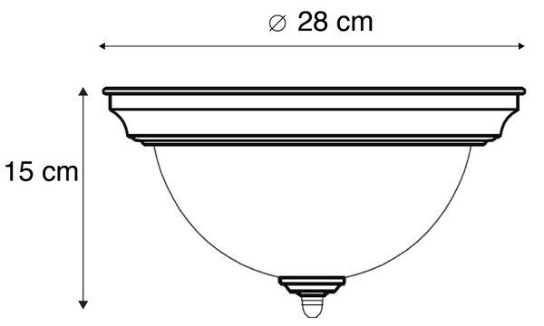 Klasična stropna svetilka rjava opala - Classico