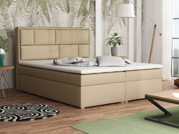 Boxspring postelja Pomona 115, 140x200, Blago, Posteljno dno, 140x215x115cm, Vzmetnica