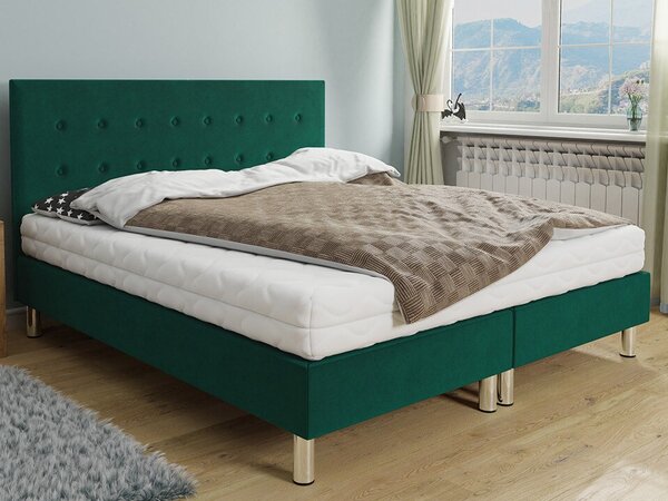 Boxspring postelja Logan 100, 180x200, Blago, Posteljno dno, 180x204x115cm, Vzmetnica