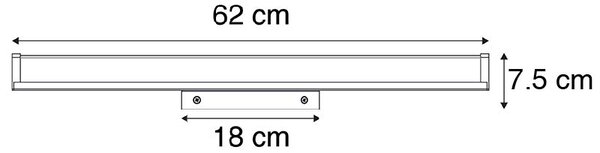 Moderna kopalniška stenska svetilka črna 62 cm IP44 - Cascada