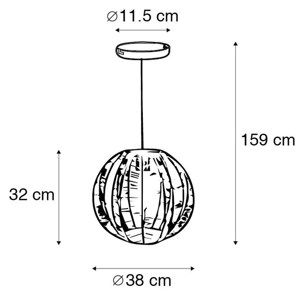 Industrijska viseča svetilka bronasta s črno 38 cm - Dong