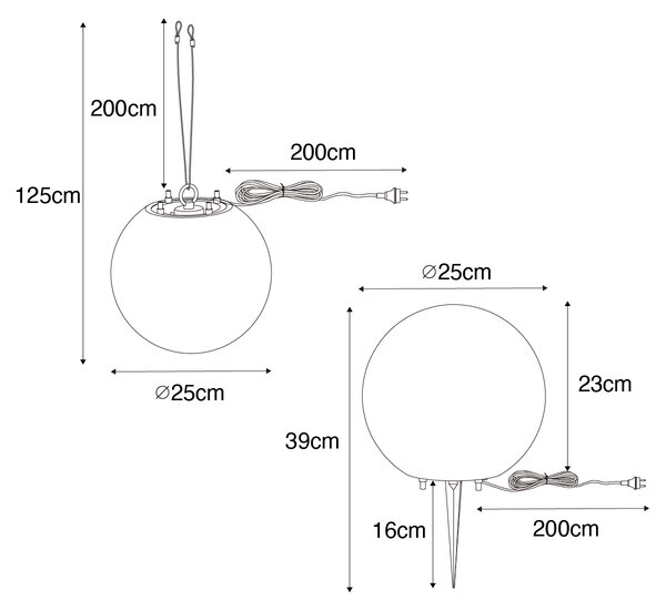 Pametna zunanja svetilka bela 25 cm IP65 vklj. LED - Nura