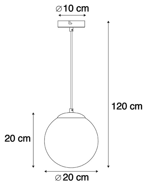 Art deco viseča svetilka medenina z roza steklom 20 cm - Pallon