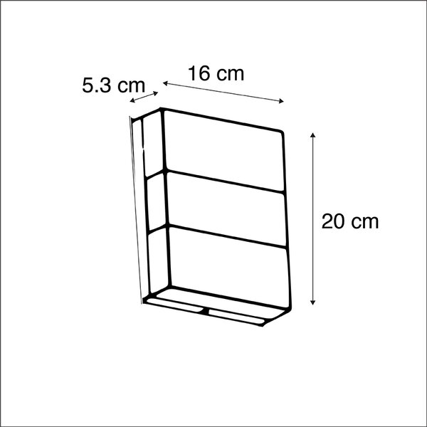 Moderna zunanja stenska svetilka črna IP44 z LED - Dualy