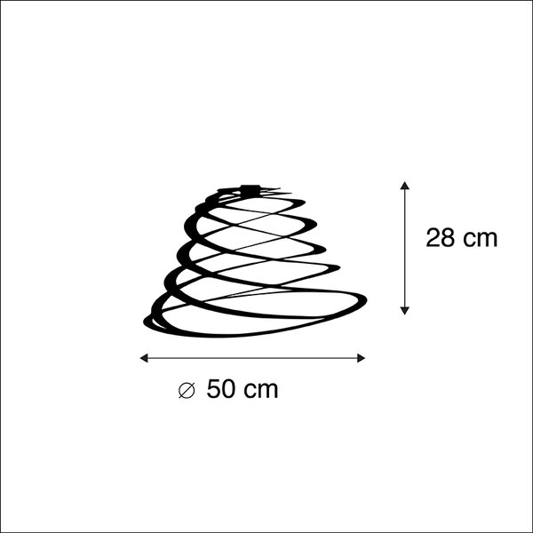 Jeklen senčnik črn 50 cm - Spirala