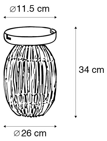 Podeželska stropna svetilka bambus z belo - Canna Capsule