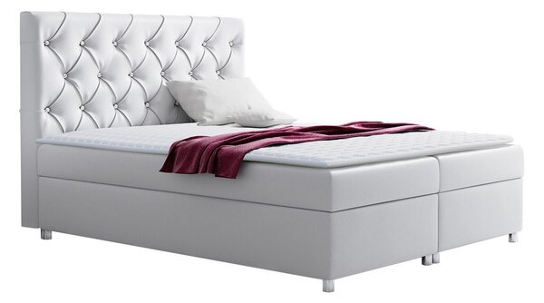 Boxspring postelja Baltimore 112, 120x200, Eko usnje, Posteljno dno, 120x213x130cm, Vzmetnica