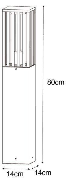 Moderna stoječa zunanja svetilka črna 80 cm IP44 - Dijon