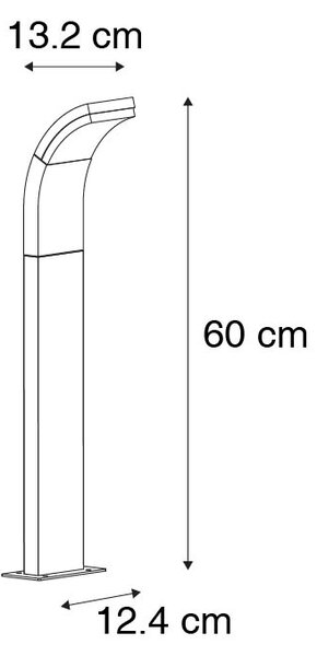 Moderni zunanji drog antracit 60 cm vključno z LED IP54 - Litt