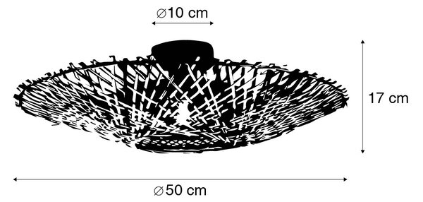 Orientalska stropna svetilka ratan 50 cm - Rina