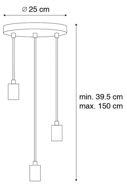 Industrijska viseča svetilka bron 3-light - Facil