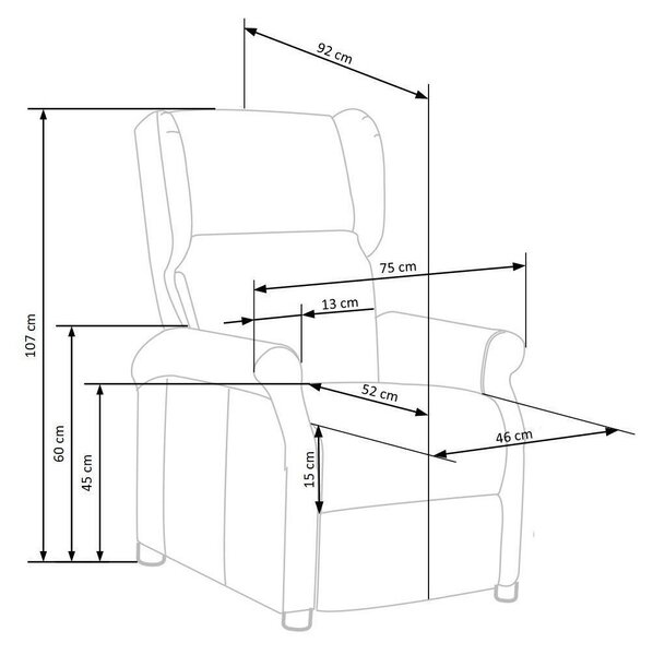 Fotelj s počivalnikom Houston 878, Temno modra, 75x92x83cm, Noge: Plastika