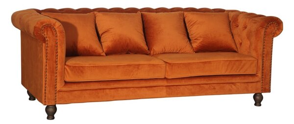 Kavč chesterfield Dallas 255, 217x88x80cm, Noge: Les,Delno sestavljeno, Bor