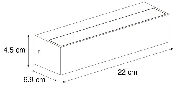 Moderna stenska svetilka črna z LED IP65 - Steph