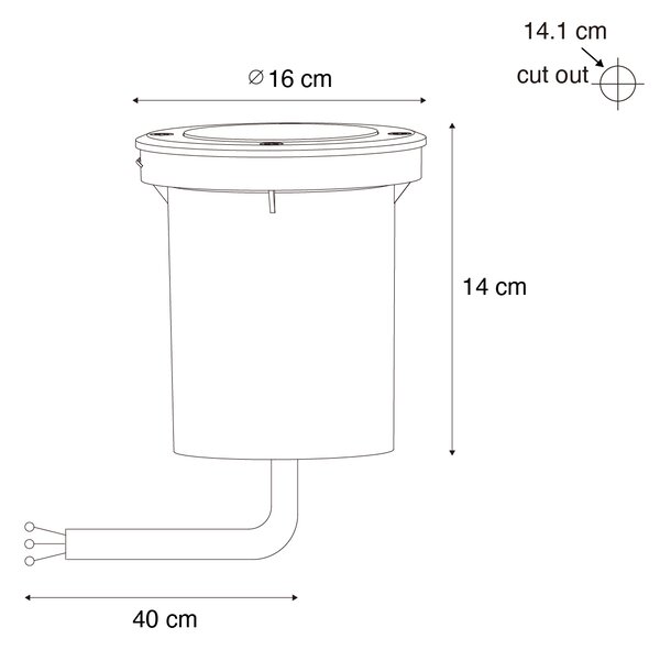 Set 6 Modernih Zunanjih Talnih Svetilk Črne Barve AR70 Nastavljiva IP65 - Delux