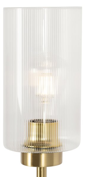 Art Deco talna svetilka zlata s steklom 2-light - Laura